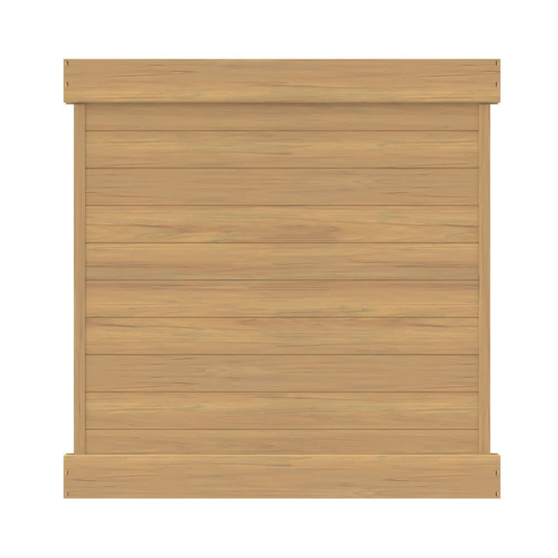 Horizontal Fence Cypress Vinyl Privacy Panel Kit, 6' H x 6' W