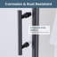 36 à 37 po X P 72 po Porte de douche pivotante sans cadre H avec cadre noir mat et verre trempé transparent nano-enduit