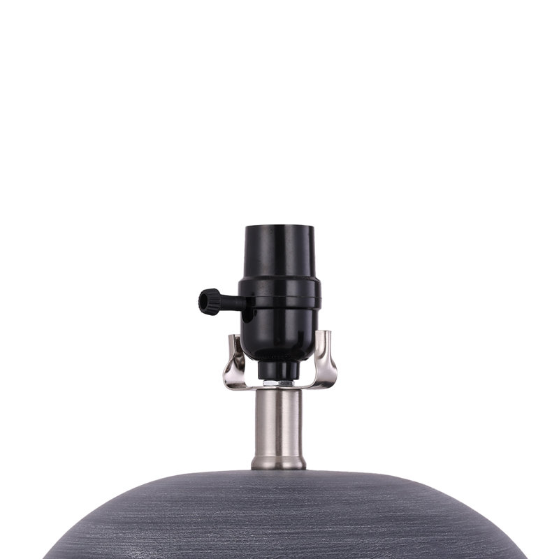 Lampe de table en céramique, H 21,65 po x l 17,99 po x P 17,99 po, Rayé noir