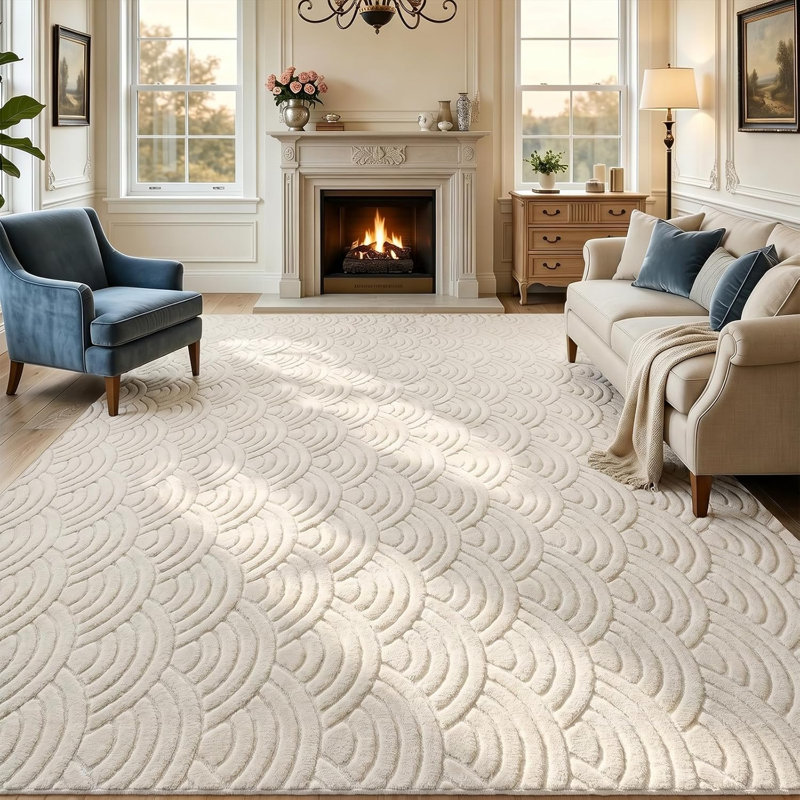 Tapis doux et moelleux à vagues arquées, Rectangle 9 pi x 12 pi