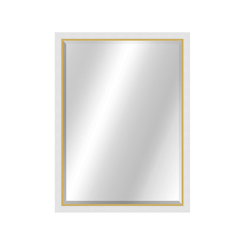 Metropolis II Rectangle Wall Mirror, 31.75" x 25.75", Silver/Gold
