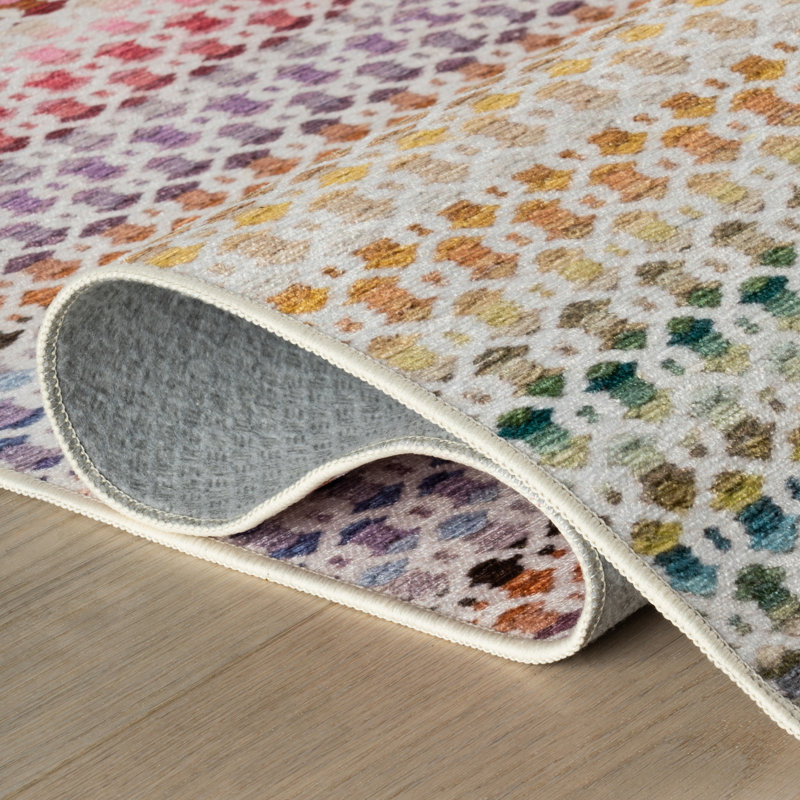 Poppy Machine Washable Rug, Rectangle 4' x 6'