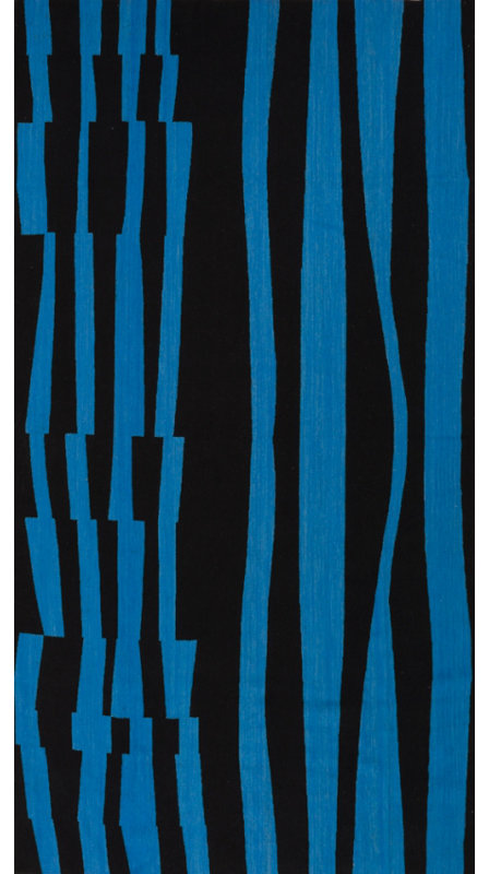Abstract Area Rug in Black/Blue