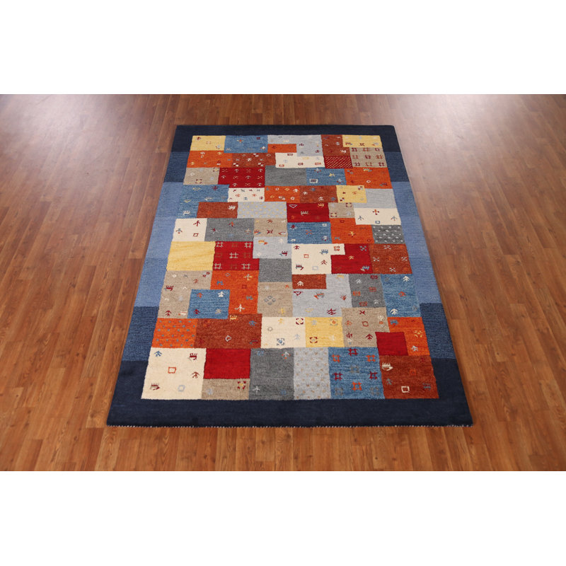 Tapis tribal à motif géométrique Gabbeh
