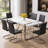 7-Piece Modern Glam High-Gloss Dining Set with Faux Leather Cantilever Chairs-1720204823-1739321192