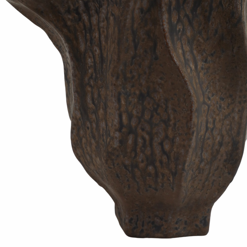 Sagebrook Home 16" Zaldana Large Porcelain Vase, Ivory, 13" H x 9" W x 9" D, Brown