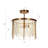 3-Light Dimmable Semi-Flush Mounted Coastal Ceiling Light for Foyer Hallway Stairwell Kitchen