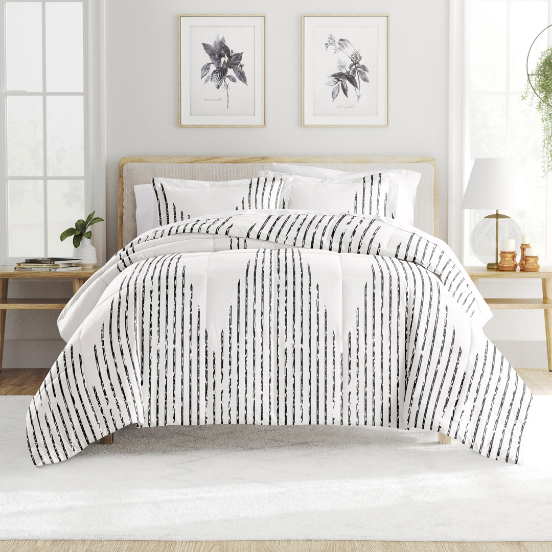 Soft Diamond Stripe Down-Alternative Comforter Set Becky Cameron 