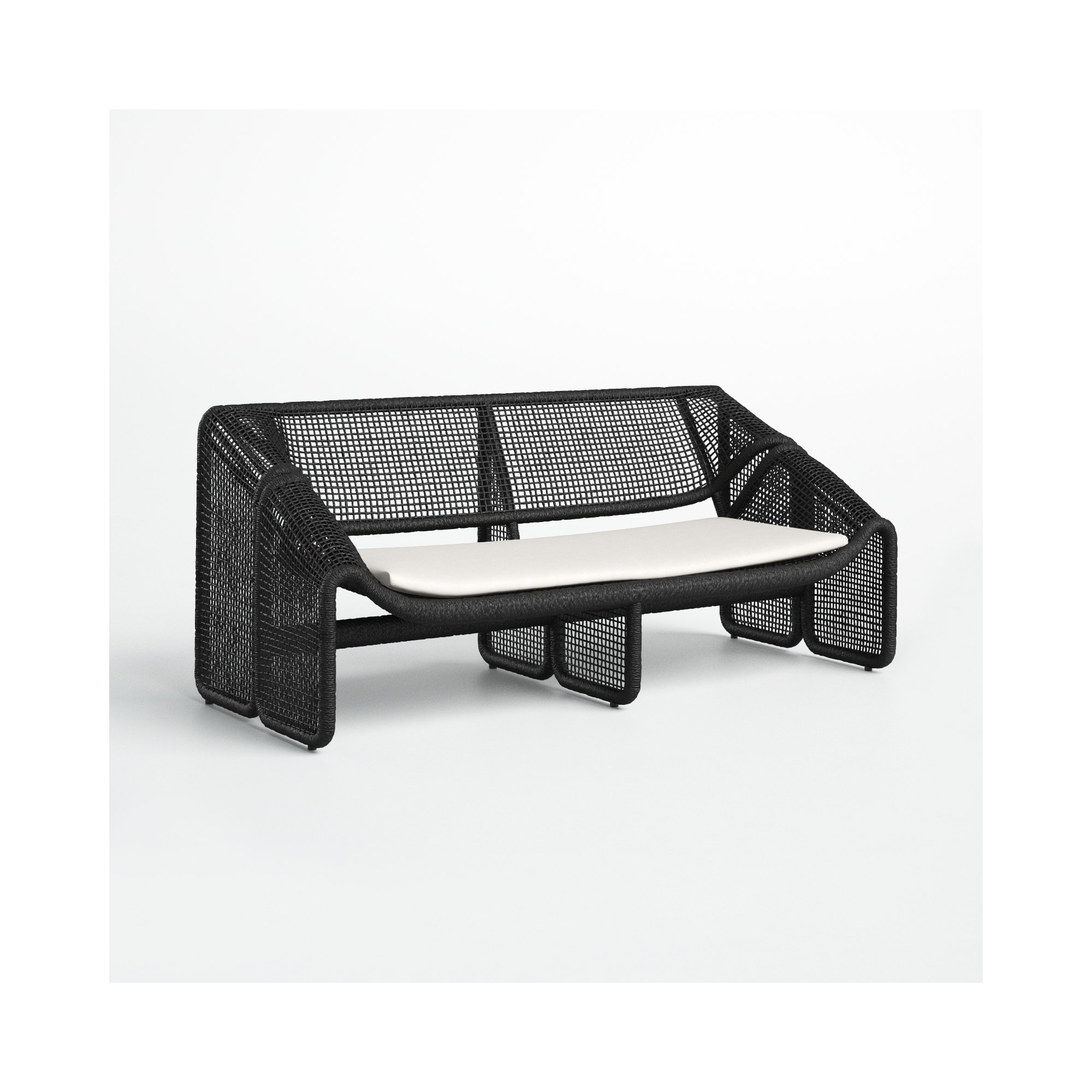 Shea 63'' Wide Straight Loveseat with Cushions, Faux Black Hyacinth