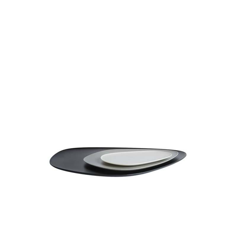 Namasté Decorative Plate Set, Black/Gray/Taupe