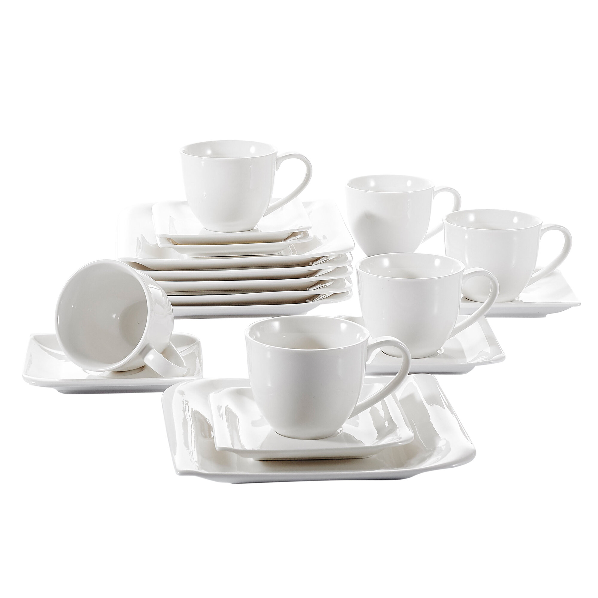 vancasso Series Cloris 6-Piece Cereal Bowls 5.5 in. Ivory White