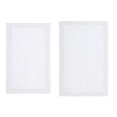 Luxury 100% Cotton Bath Rug (Set of 2) Reversible
