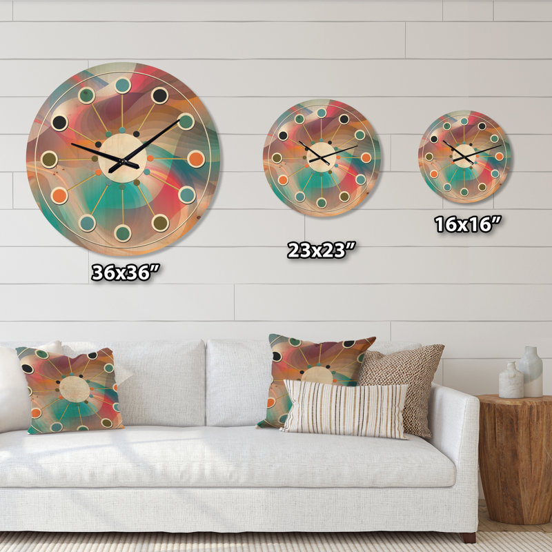 Horloge murale rétro Mid-Century, Grand