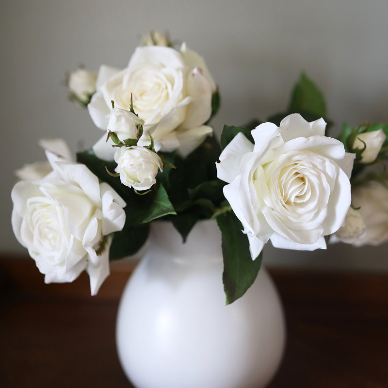 Rose Faux Floral, White