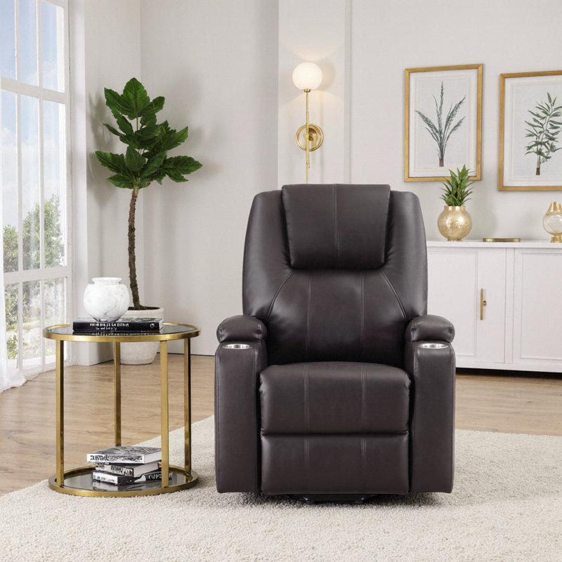 Zero Gravity Power Lift Recliner w/ Therapeutic Massage - Plush Pocket Coil Comfort & Space-Saving Design, Brown