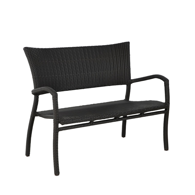 Skye Wicker Garden Bench, Skye #2 Black Walnut