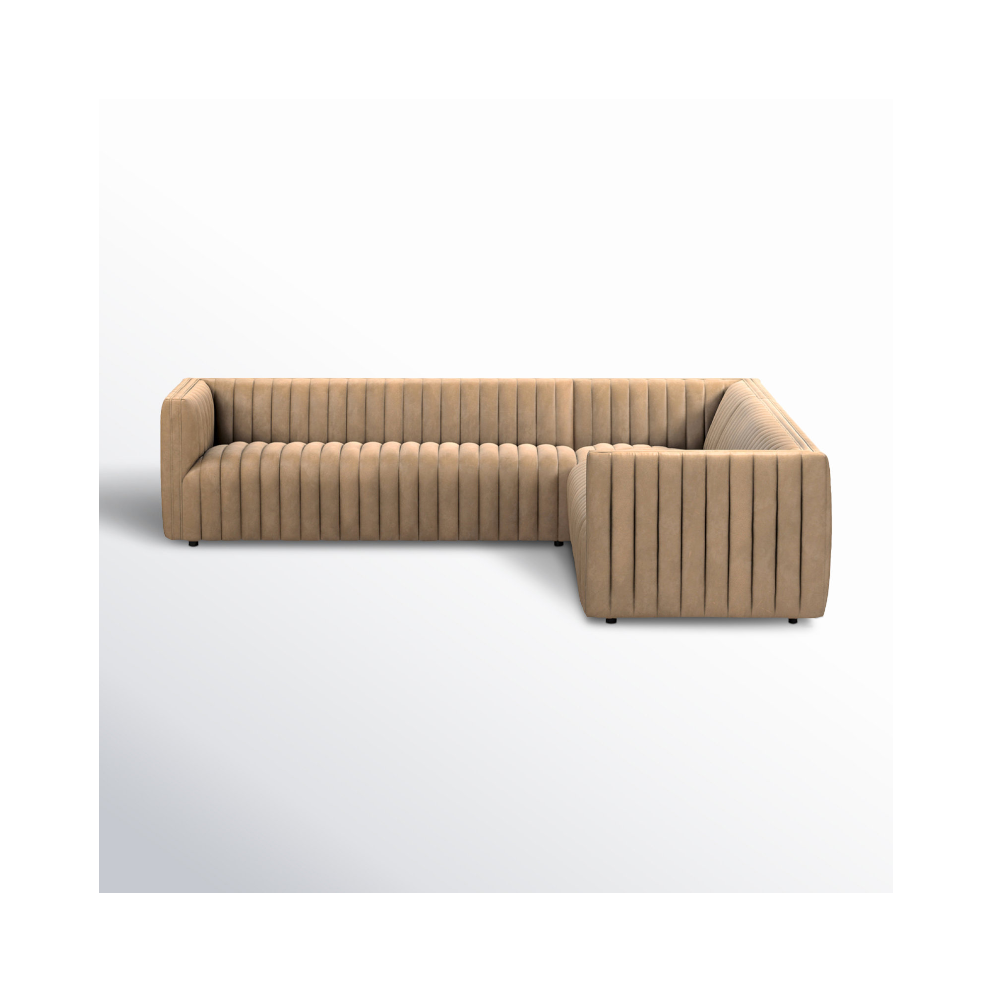 Brandt Upholstered L-Sectional, Palermo Drift Top Grain Leather