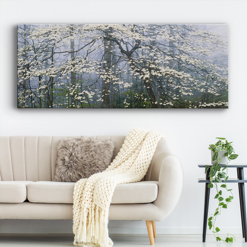 Toile de cornouiller sur toile, H 12 po x l 30 po x P 1,5 po
