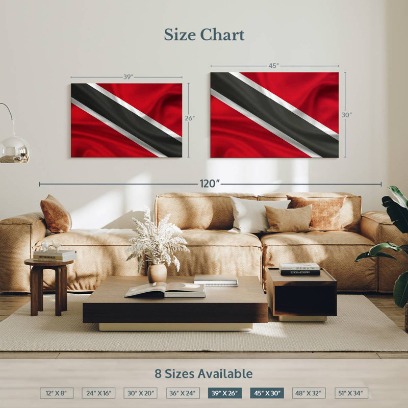 Drapeau en soie Borges de Trinité-et-Tobago, H 30 po x l 45 po