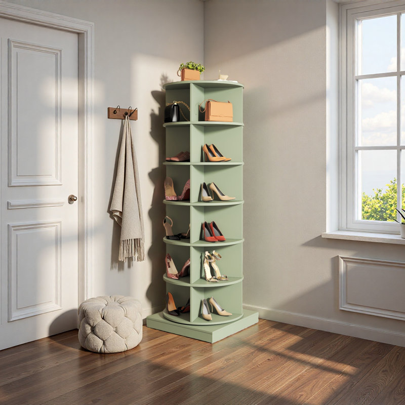 360 Rotating Shoe Cabinet 6 Layers, Green