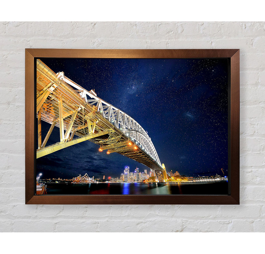 Sydney Bridge Nights - Einzelne Bilderrahmen Kunstdrucke