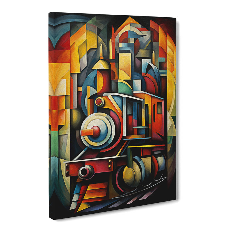Train Cubism - No Frame Print, 60cm H x 40cm W x 3cm D