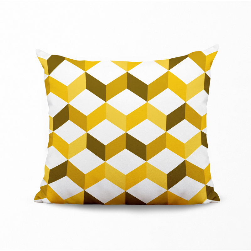 Housse et insert de coussin décoratif en polyester, L 19 po x H 19 po, Jaune