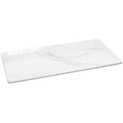  White Gloss Rectangular Sintered Stone Table Top Overlay for DIY Countertops