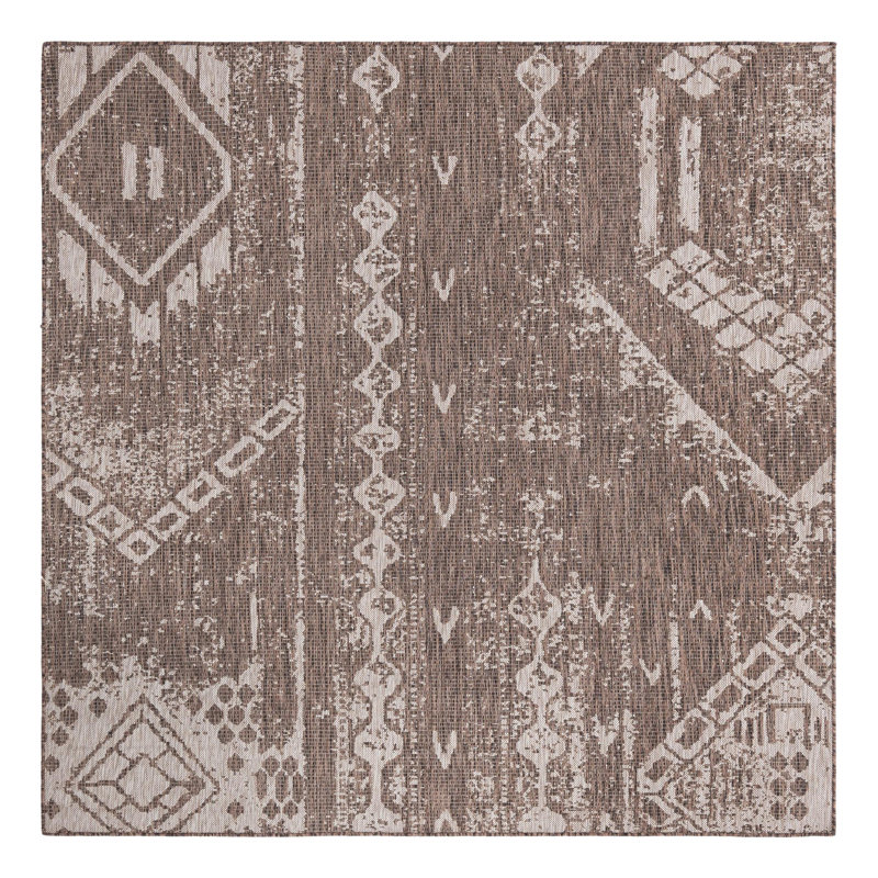 Brison Geometric Indoor / Outdoor Rug, Square 7'