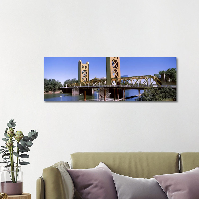 Tower Bridge, Sacramento, CA, USA by Panoramic Images - Wrapped Canvas Panoramic Print, 121.92 cm H x 40.64 cm W x 1.91 cm D