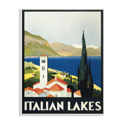 « touristique italien des lacs », affiche rétro