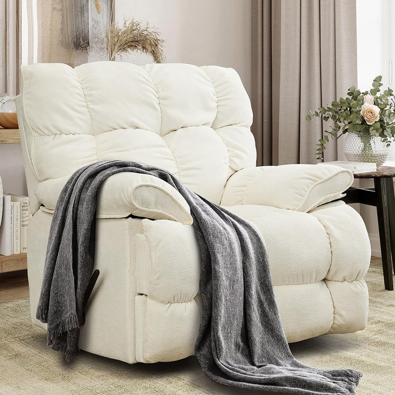 Fauteuil inclinable manuel pivotant surdimensionné de 41,5 po de largeur, fauteuil inclinable à bascule pivotant surdimensionné