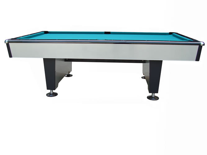 Pool Table, Brown, Silver, 9'
