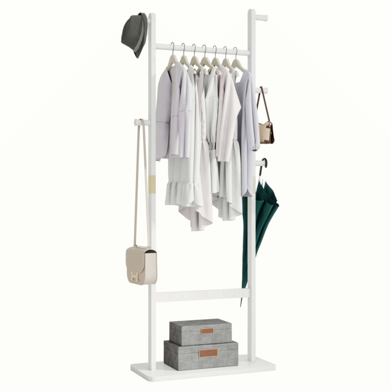 Coat Racks Solid Wood Hanger 23.6* 11*64.1In Solid Environmental Protection Easy To Assemble Beautiful Can Be Placed In The Bedroom/Entrance/Living Room