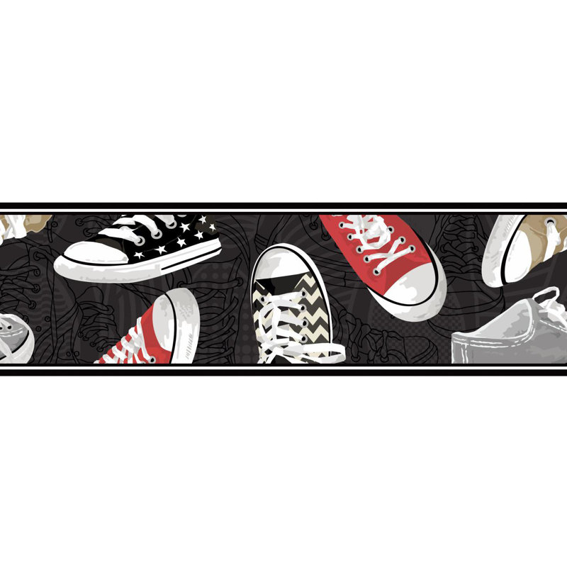 Jamear 15' L x 10.3" W Wallpaper Border, Black