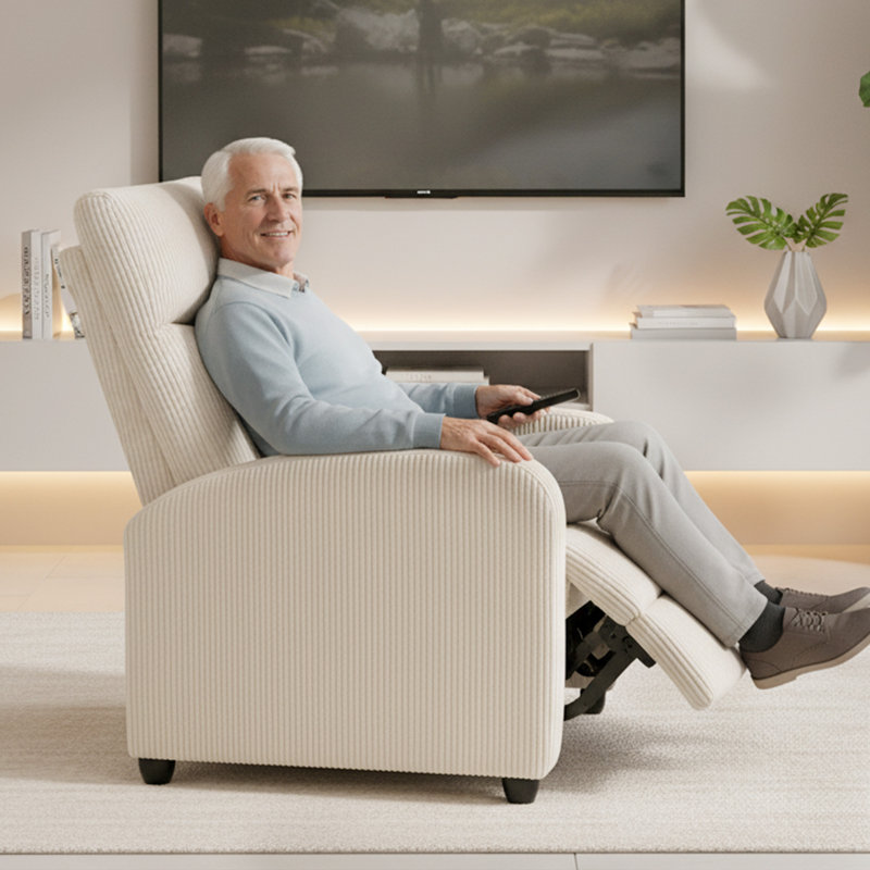 Siège de cinéma inclinable avec dossier rembourré, Beige