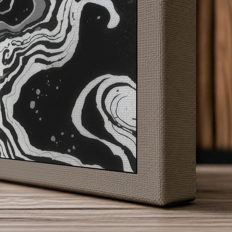 Flowing Currents Abstract - Wrapped Canvas, 36x24 - 91.4 x 61.0 cm, Taupe Border