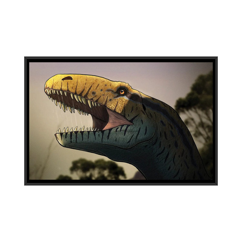 Portrait Of A Megalosaurus Dinosaur. - Floater Frame Print on Canvas, White Framed, 66.04 cm H x 45.72 cm W