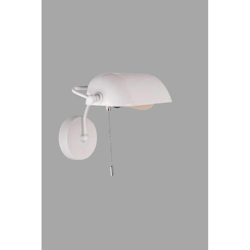Lampe murale élégante avec corps en métal, finition blanche, 7,9 po x 5,1 po x 5,1 po | 19,0 cm de hauteur totale | Plaque de base de diamètre de 4,7 po x 1,2 po | Interrupteur marche / arrêt | Douille E27, 40 W maximum (ampoule non incluse), parfaite pour le salon et la chambre à coucher
