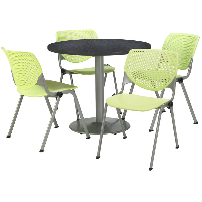 Table ronde pour salle de pause, Graphite nebula, L 36 po x P 36 po, Limette