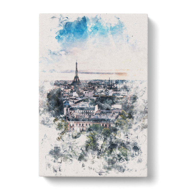 Eiffel Tower & The Paris Skyline - Wrapped Canvas Painting, 50cm H x 35cm W x 3cm D