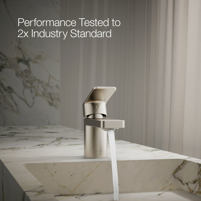 Parallel Single Hole Bathroom Faucet, Vibrant Brushed Nickel