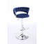 2 tabourets de bar en velours bleu - base en métal avec placage pour une apparence attrayante en velours réglable en hauteur, repose-pieds ergonomique-1632804862