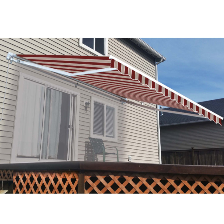 Tissu de remplacement pour auvent rétractable ALEKO, Multi-rayures rouges, l 16 pi x P 10 pi