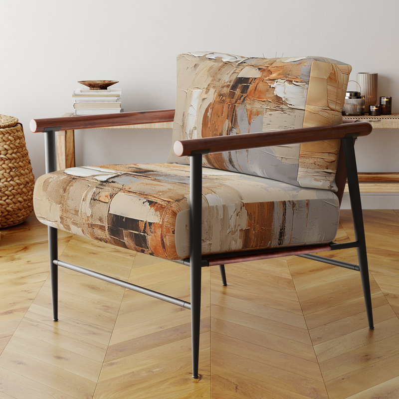 Fauteuil d'appoint rembourré beige Beige Grey, Noir