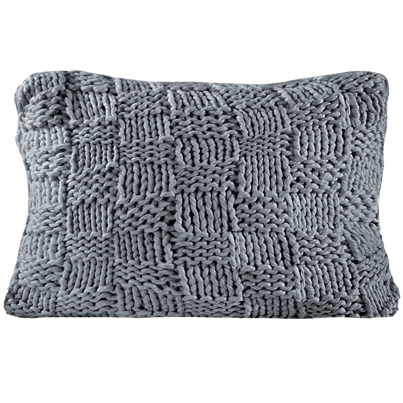 Coussin et pièce d'inspiration euro lombaire 28 po x 38 po Jessica, Ardoise