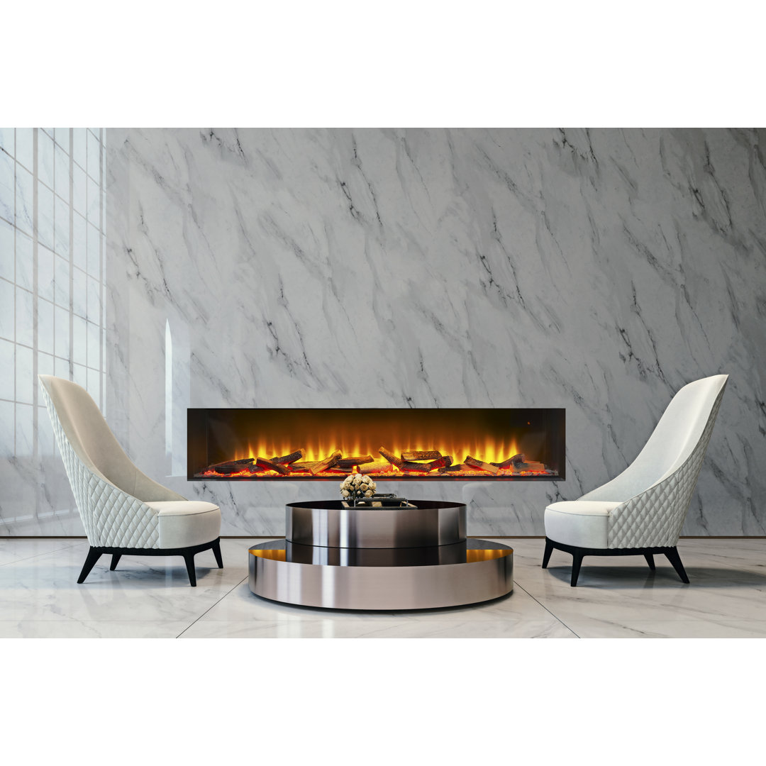 Adelynn Belfry Heating Black Electric Fireplace with 6824 BTU