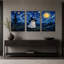 «White Ghost in Black Witch Hat Under Halloween», ensemble de 3 toiles murales-805318392