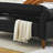 Tufted Button Storage Bench, Fabric Upholstered Ottoman, Window Bench, Rolled Arm Design