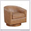 Fauteuil pivotant demi-tonneau en similicuir Maisy